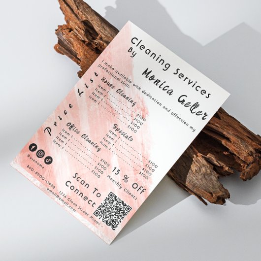 Huis Houden Dienstmeisje Prijs Rose Goud Blush Qr  Flyer