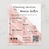 Huis Houden Dienstmeisje Prijs Rose Goud Blush Qr  Flyer (Voorkant)