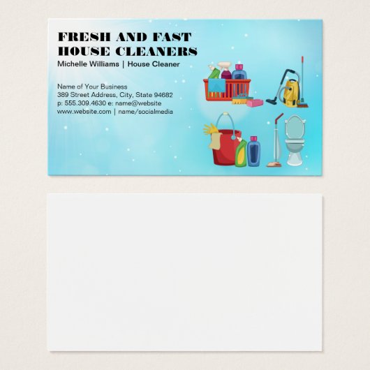 Huis Hulp | Schoonmaak Diensten | Apparatuur Visitekaartje (Voorkant /achterkant)