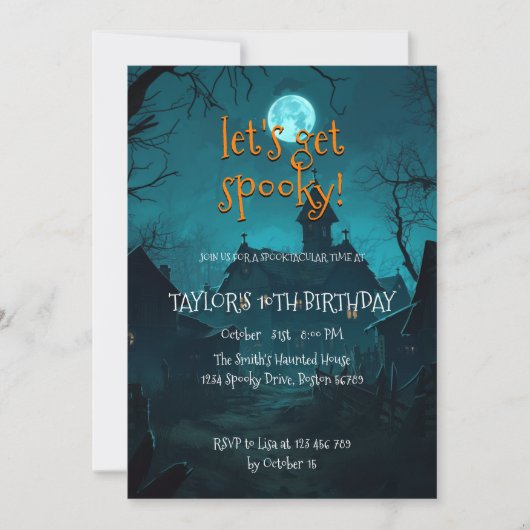 Huis in de Bossen Kinder Halloween verjaardagsfees Kaart (Voorkant)