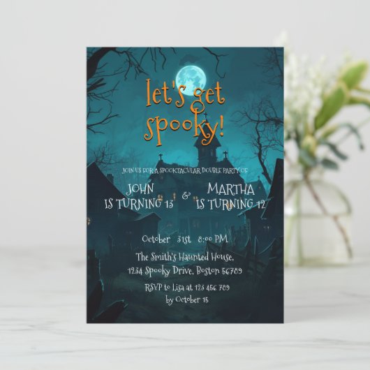 Huis in de Bossen Kinder Halloween verjaardagsfees Kaart (Staand voorkant)