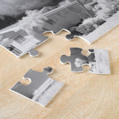 Huis in de Florida Keys en zijn palmbomen, VS. Legpuzzel (Zijkant)