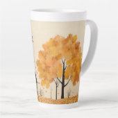 Huis in de herfst Geluk Latte Mok (Rechterhoek)