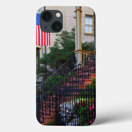 Huis in de historische wijk in de lente Case-Mate iPhone case (Achterkant)
