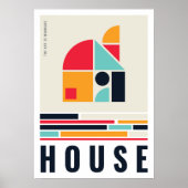 Huis in de kunst van Bauhaus. Poster (Voorkant)