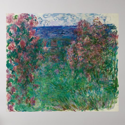 Huis in de rozen, Monet Poster (Voorkant)
