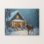 Huis in de sneeuw legpuzzel (Horizontaal)