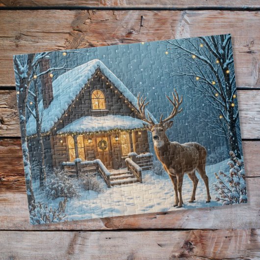 Huis in de sneeuw legpuzzel
