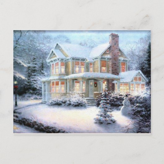huis in de winter briefkaart (Voorkant)