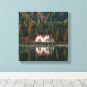 Huis in een bos canvas afdruk (Insitu (Houten vloer))