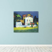Huis in een landschap canvas afdruk (Insitu (Houten vloer))