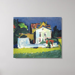 Huis in een landschap canvas afdruk