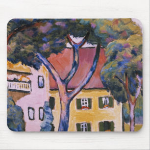 Huis in een landschap muismat