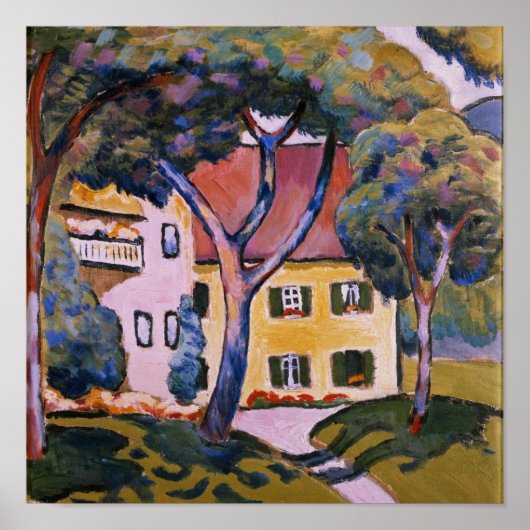 Huis in een landschap poster (Voorkant)