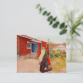 Huis in Falun met Meisje Briefkaart (Staand voorkant)