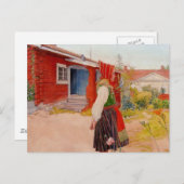 Huis in Falun met Meisje Briefkaart (Voorkant / Achterkant)