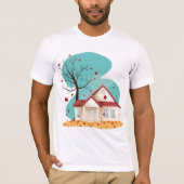 Huis in herfst Mannen T-shirt (Voorkant)