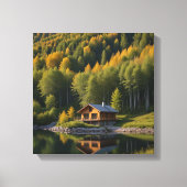 Huis in het Berkenbos Canvas Afdruk (Voorkant)