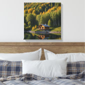 Huis in het Berkenbos Canvas Afdruk (Insitu (Slaapkamer))