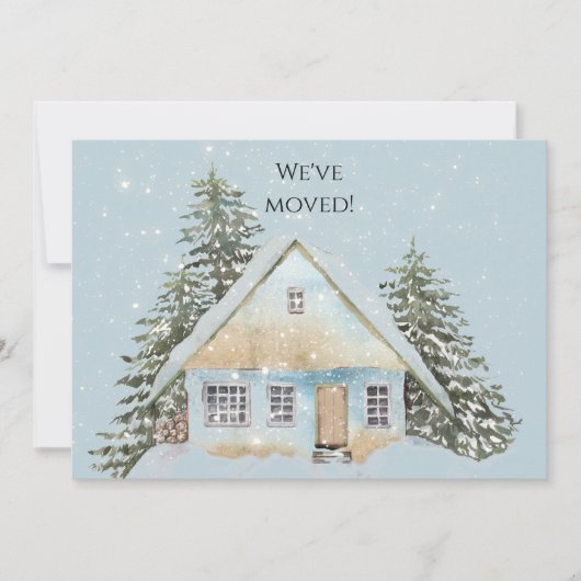 Huis in het nieuwe Sneeuwadres Aankondiging (Voorkant)