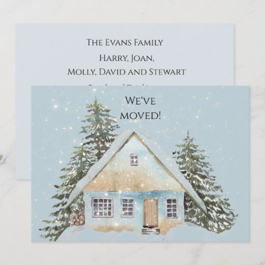 Huis in het nieuwe Sneeuwadres Aankondiging (Voorkant / Achterkant)