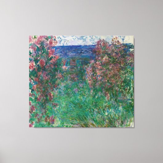 Huis in het Roos, Monet Canvas Afdruk (Voorkant)