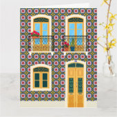 Huis in Lissabon met tegels Kaart (Gele Bloem)