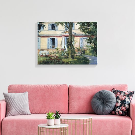 Huis in Rueil, Edouard Manet,  Kunst Canvas Afdruk (Insitu (Woonkamer))