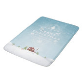 Huis in sneeuw, prettige kerst badmat (Gekanteld)