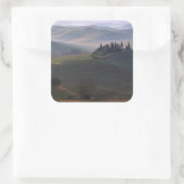Huis in Toscane in de ochtend mist sticker (Tas)