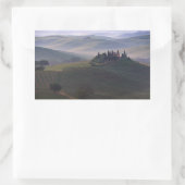 Huis in Toscane in de ochtend rechthoek sticker (Tas)