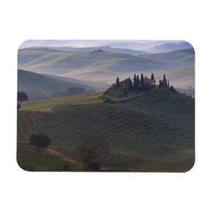 Huis in Toscane in de ochtend rechthoekige magneet