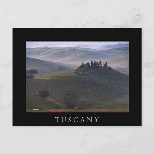 Huis in Toscane in de ochtend van het zwarte brief Briefkaart (Voorkant)