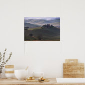 Huis in Toscane in de ochtendnevel poster (Keuken)