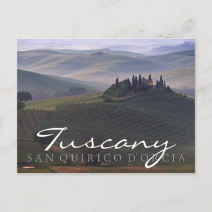 Huis in Toscane in het briefkaart van de muurtekst