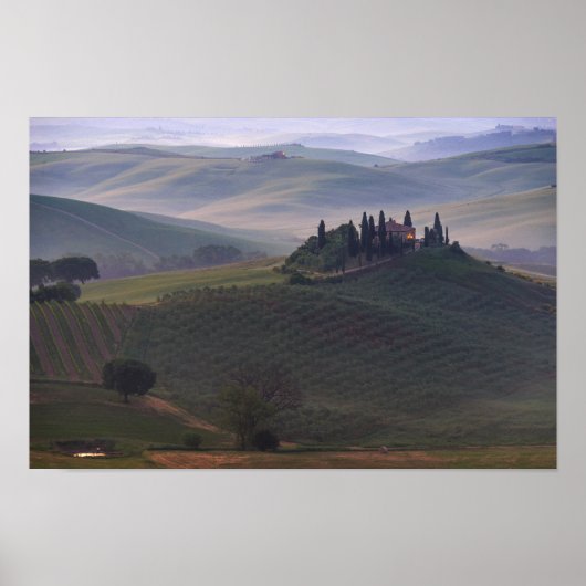 Huis in Toscane in het poster van de moesson (Voorkant)