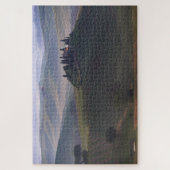 Huis in Toscane met mist Legpuzzel (Verticaal)