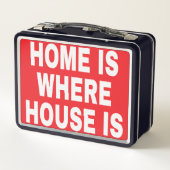 HUIS IS WAAR THUIS IS WITTE LETTERS RODE BG (Achterkant)