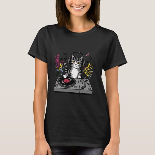 Huis Kat (Rainbow DJ Cat Kitty) Grappig T-shirt (Voorkant)