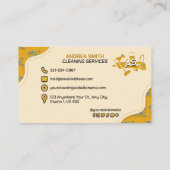 Huis Keeping Schoonmaak Commerciële Diensten Geel Visitekaartje (Achterkant)