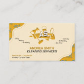 Huis Keeping Schoonmaak Commerciële Diensten Geel Visitekaartje (Voorkant)