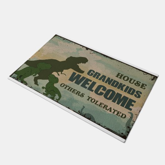 Huis kleinkinderen welkom anderen getolereerd deurmat (Schuin)