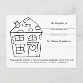 Huis Kleur Nood Informatie voor Kinderen Activitei Briefkaart (Voorkant)