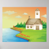 Huis langs de rivier poster (Voorkant)
