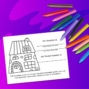 Huis Leer Nood Informatie aan Kinderen Activiteite Briefkaart