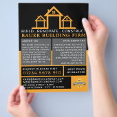 Huis Logo, bouwbedrijf, bouwmachines Adverteren Flyer (Hand)