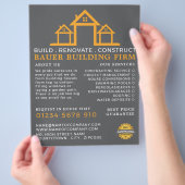 Huis Logo, bouwbedrijf, bouwmachines Adverteren Flyer (Hand)