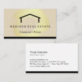 Huis Logo / Goud geborsteld Visitekaartje (Voorkant / Achterkant)