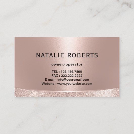 Huis Logo Home Cleaning Service Roos Gold & Navy Visitekaartje (Achterkant)