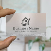 Huis Logo Home Schoonmaak & Maid Service Zilver Visitekaartje
